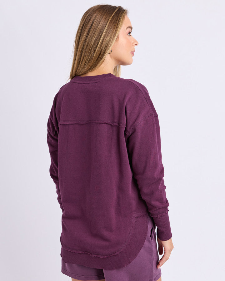 Foxwood Simplified Metallic Crew - Plum