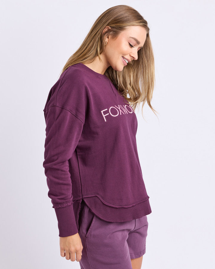 Foxwood Simplified Metallic Crew - Plum
