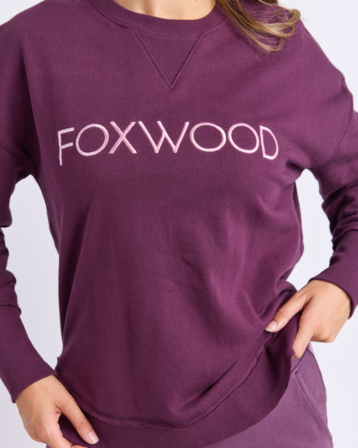 Foxwood Simplified Metallic Crew - Plum