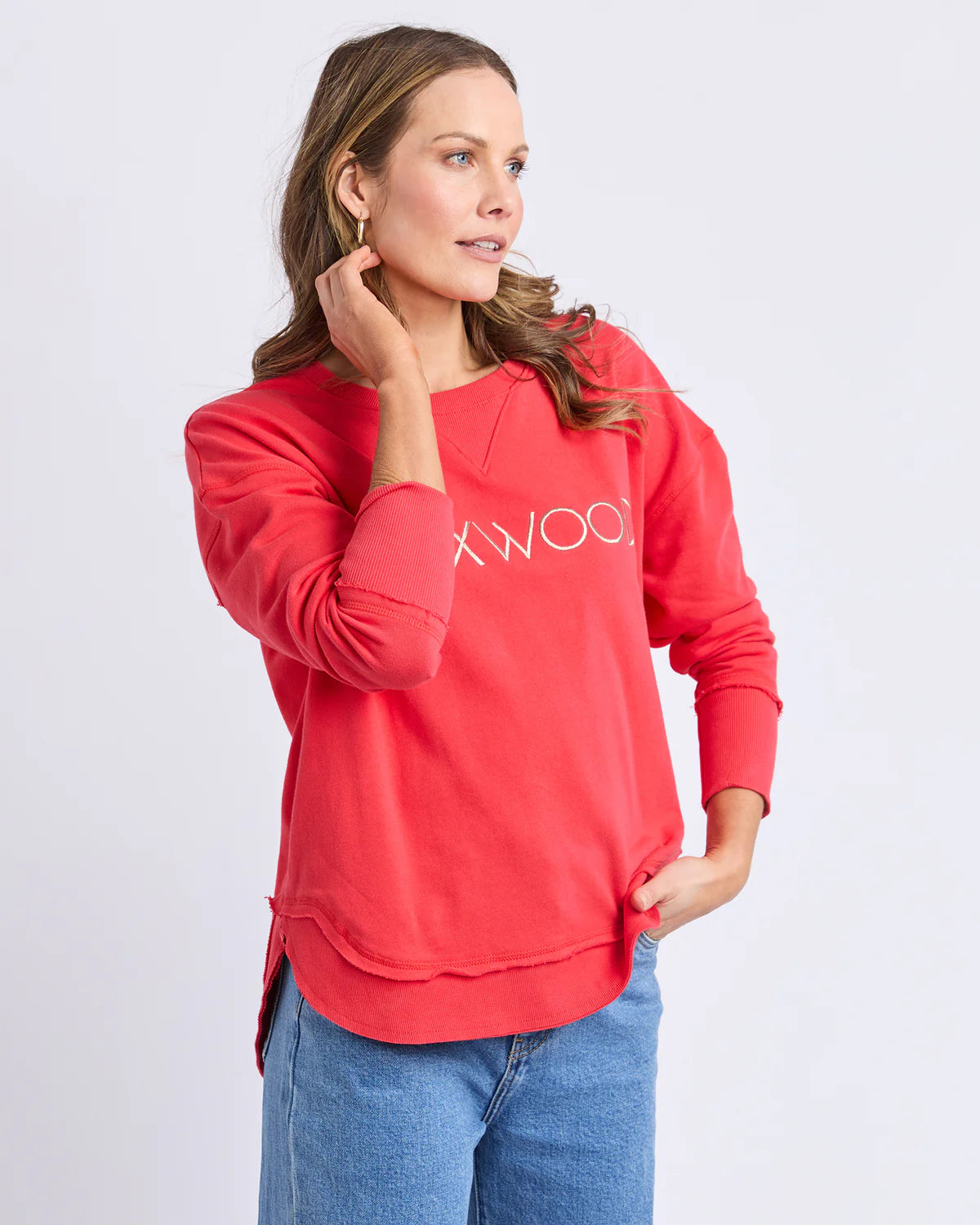 Foxwood Simplified Metallic Crew - Red