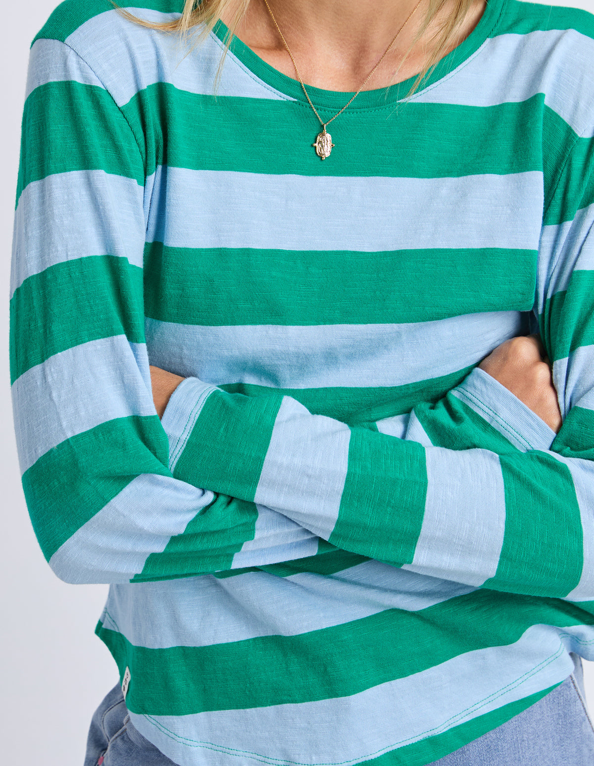 Elm Spritz Stripe L/S Tee Turquoise