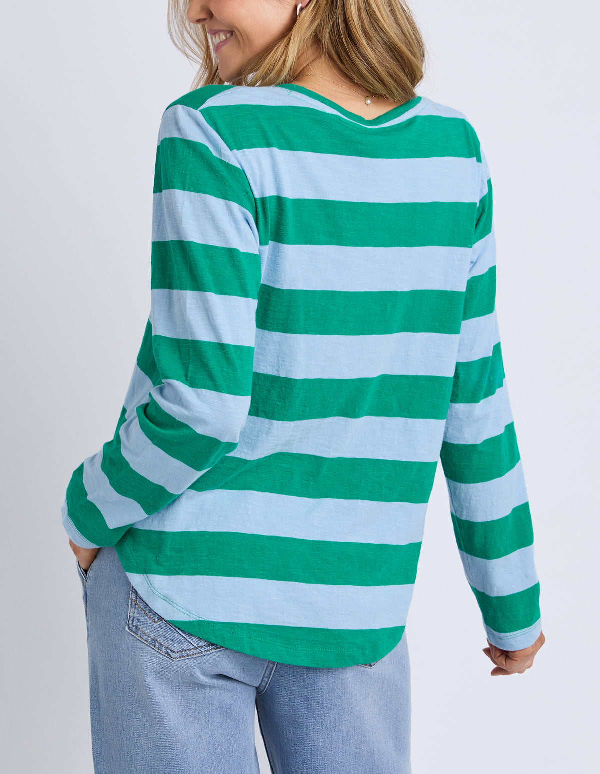 Elm Spritz Stripe L/S Tee Turquoise