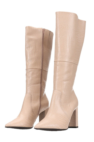 Hey Monday Kelsey Pointed Boot Nude Croc