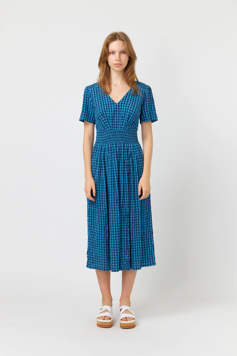 Sylvester Summer Check Dress - Blue