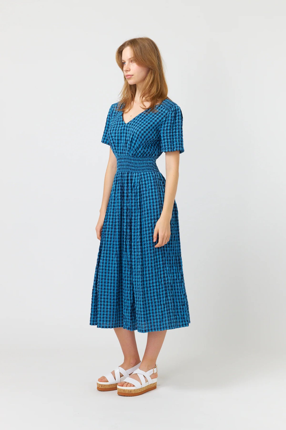 Sylvester Summer Check Dress - Blue