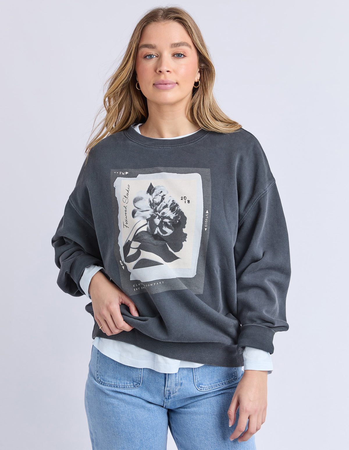 Foxwood True Bloom Crew Charcoal
