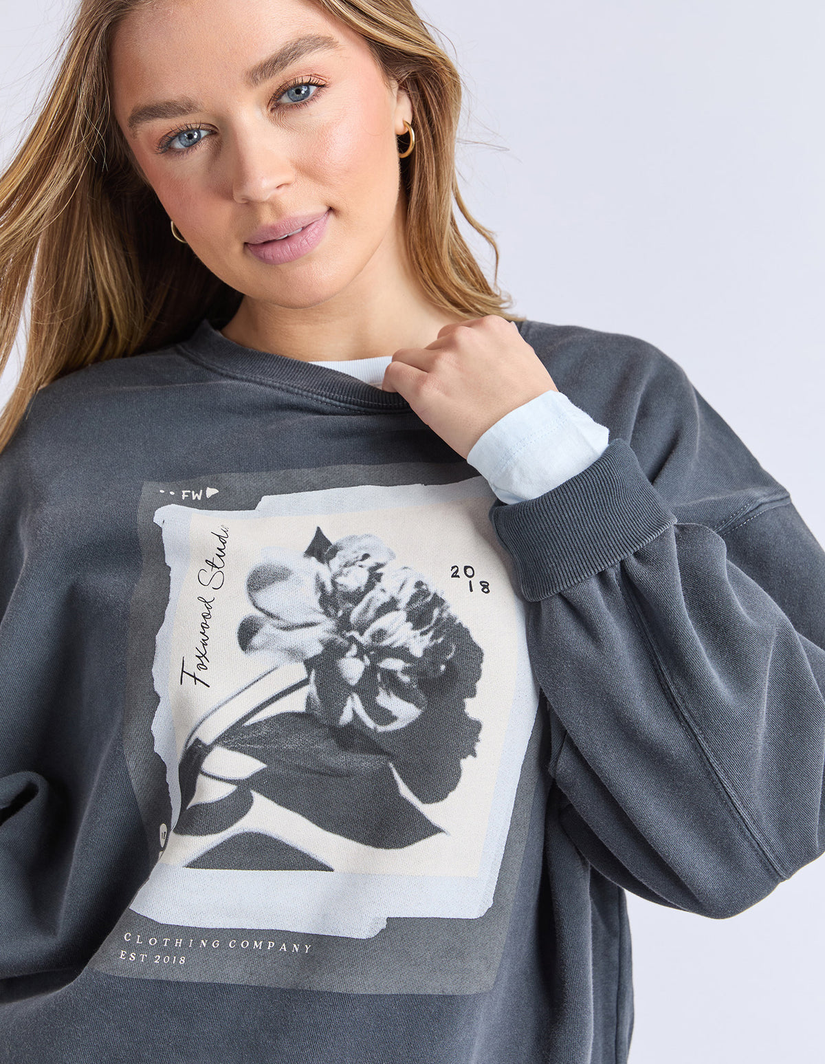 Foxwood True Bloom Crew Charcoal