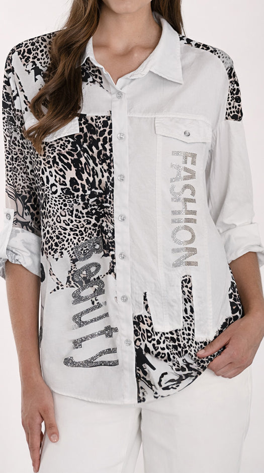 Frank Lyman Aluna Cheetah Blouse