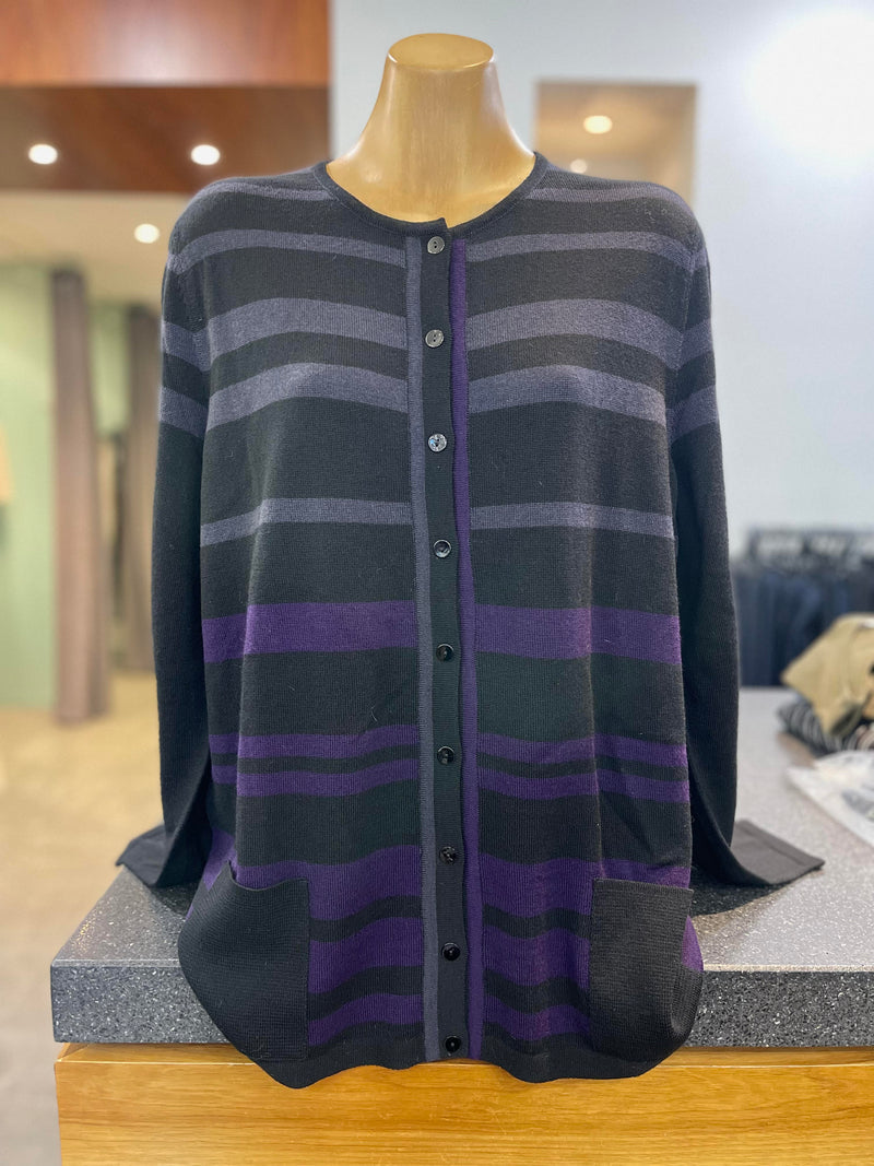 Optimum Merino Striped Cardigan