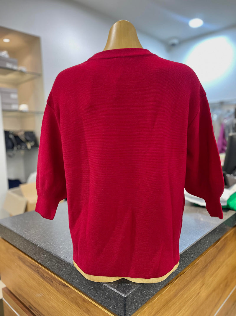 3/4 Tulip Sleeve Jumper - Tamarillo