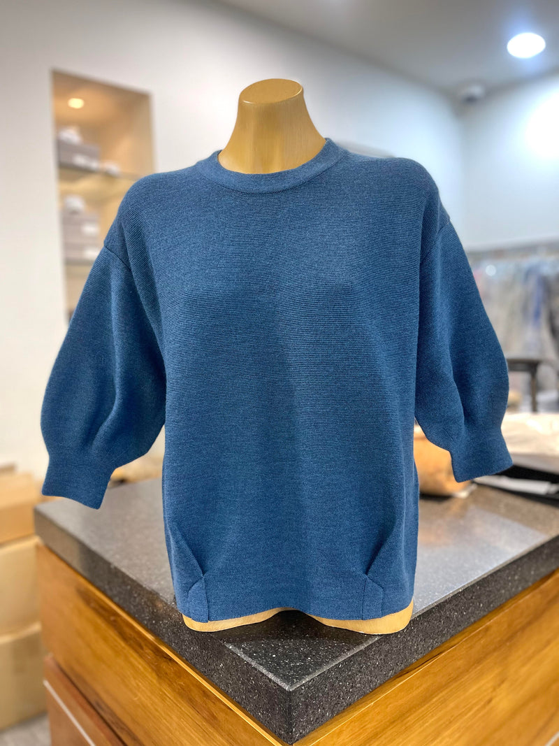 3/4 Tulip Sleeve Jumper - Admiral Blue