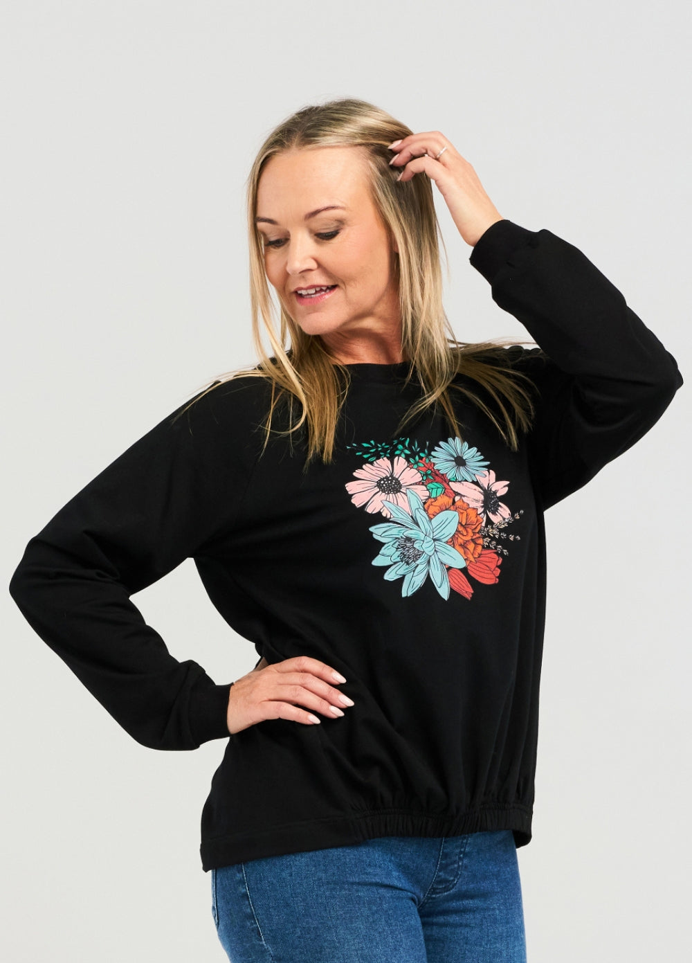 Zafina Marissa Sweat- Black