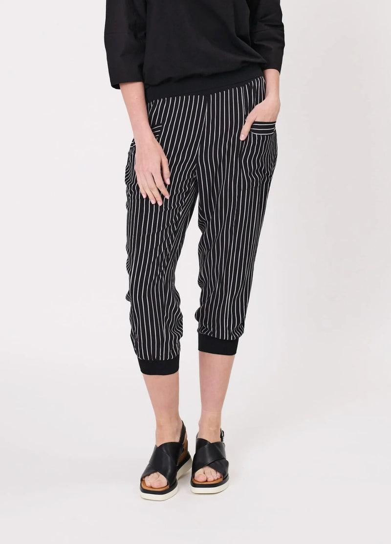 Lemon Tree Harem Pant-Black & White Stripe