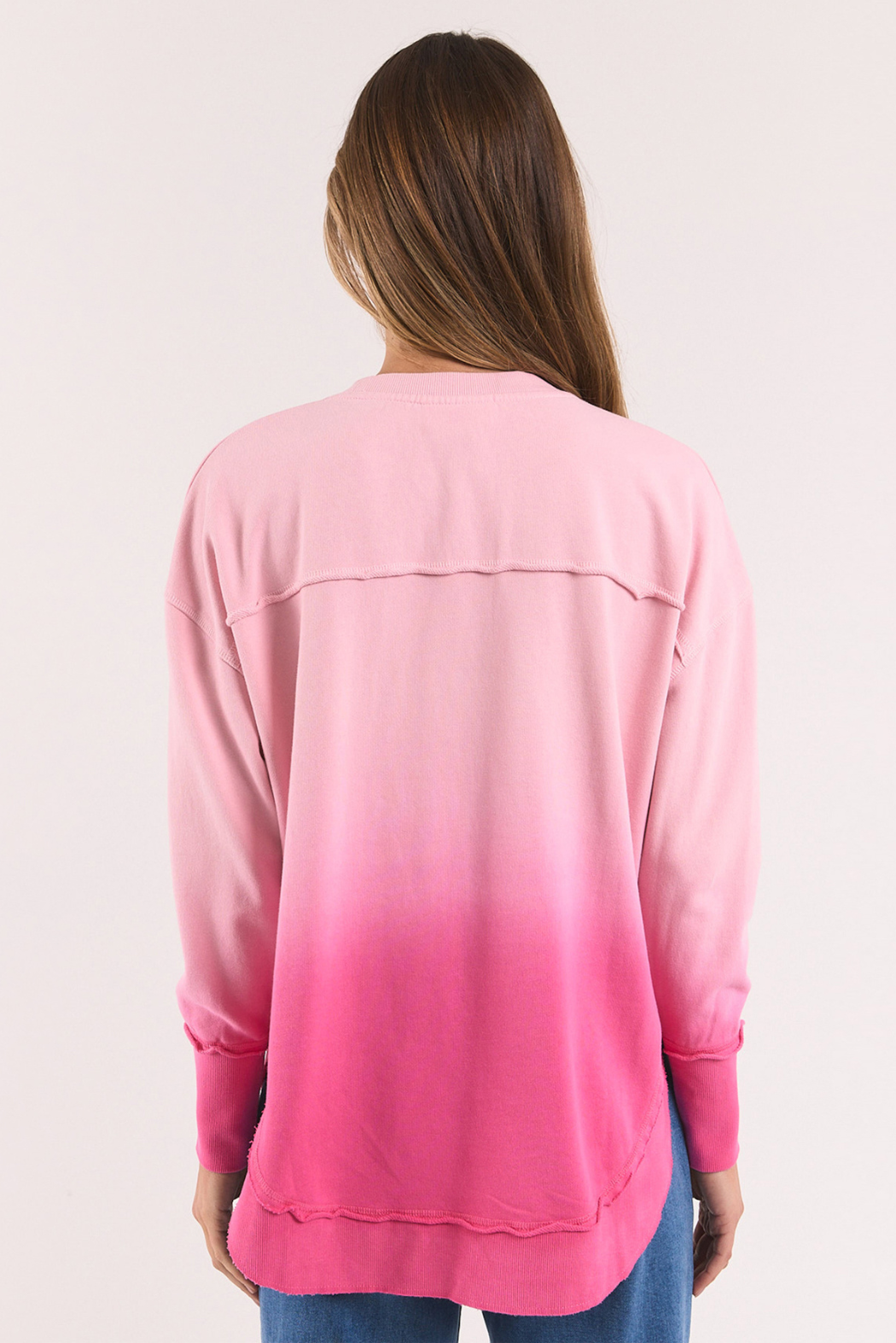 Foxwood Simplified Dip-Dye Crew Pink Ombre