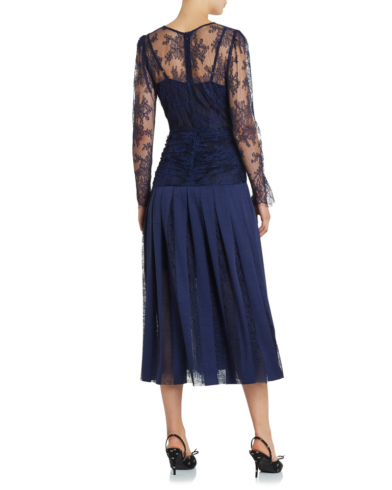 Florence Ruched Dress - Navy