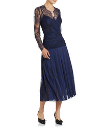 Florence Ruched Dress - Navy