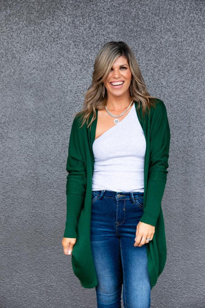 Augustine Merino Blend Cardi Kimono - Khaki