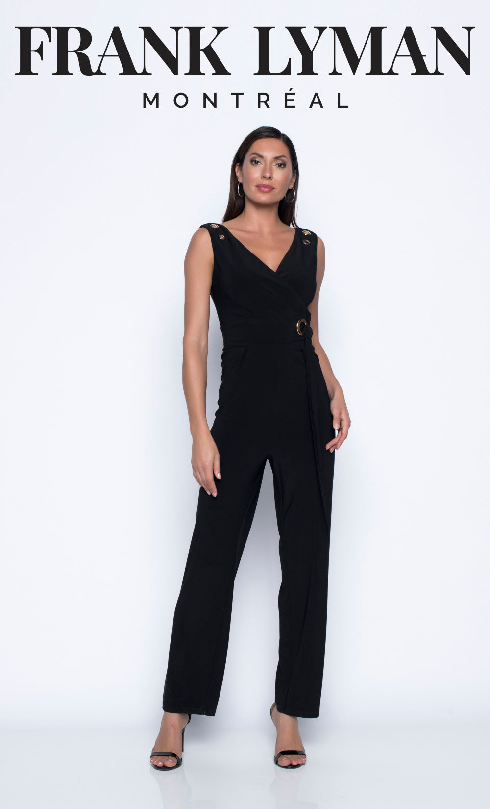 Frank Lyman Midnight Blue/Coral Jumpsuit with Chiffon Overlay Style 23 –  Luxetire