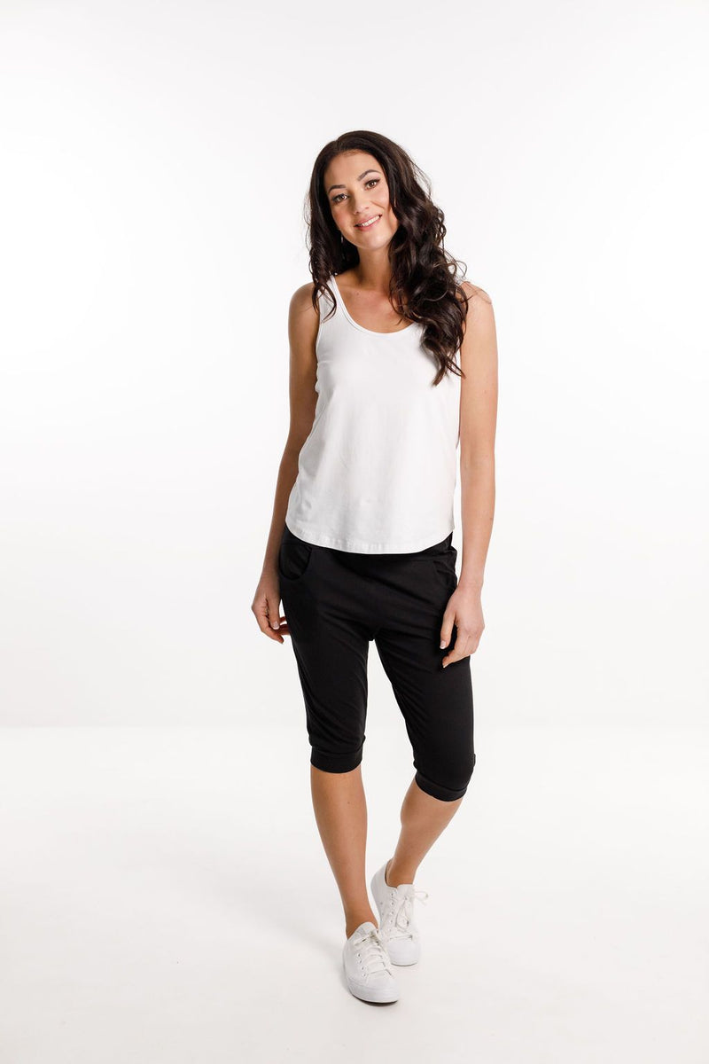 3/4 Apartment Pants Black With Peach Sorbet