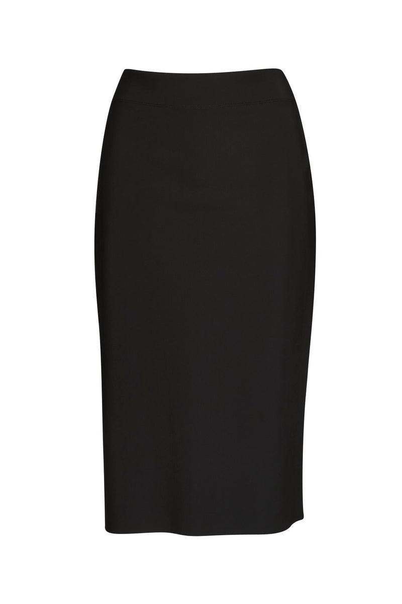 Stretch Pencil Skirt Regular - Bonded Microjersey - Black - Paula Ryan