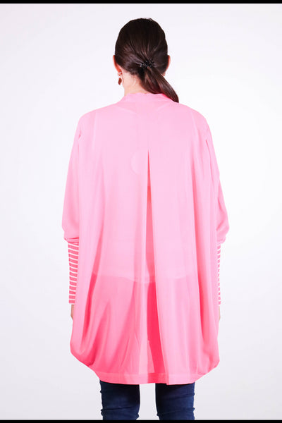 Fluro Pink Cuff Kimono Short - Shine Fashion