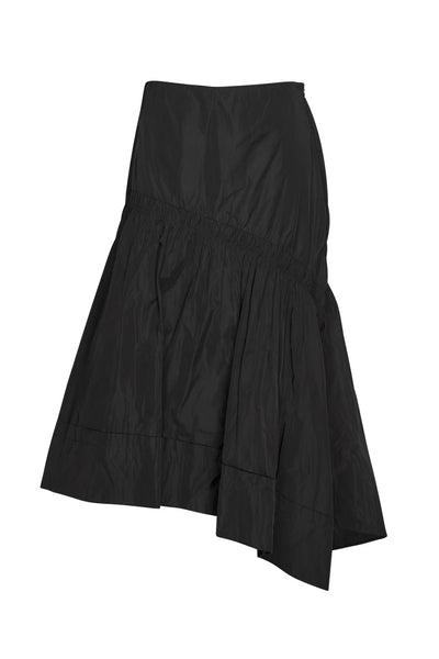 Deep Basque Ruched Skirt - Black - Paula Ryan