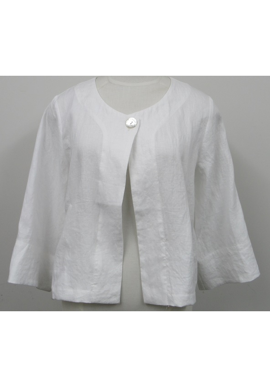 Blackstone One Button Linen Jacket - White