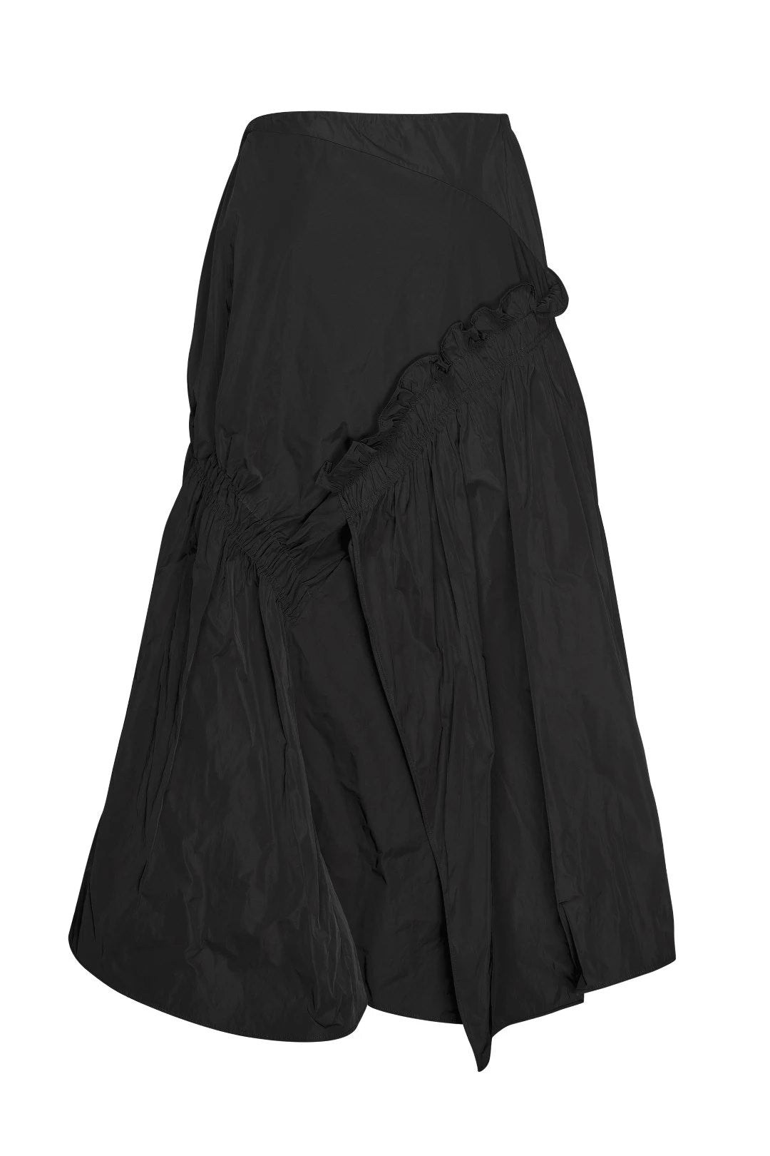 Deep Basque Ruched Skirt - Black - Paula Ryan