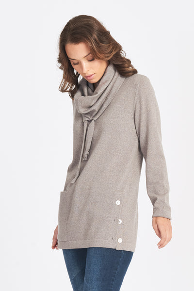 Cowl Neck Jumper - Tamarillo