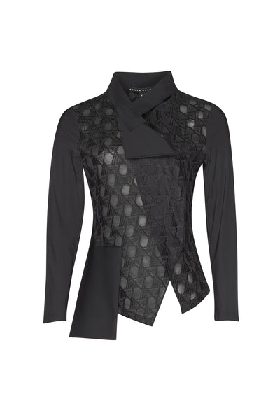 Mesh Asymmetric Zip Jacket