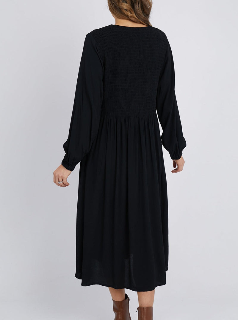Elm Lottie Midi Dress - Black