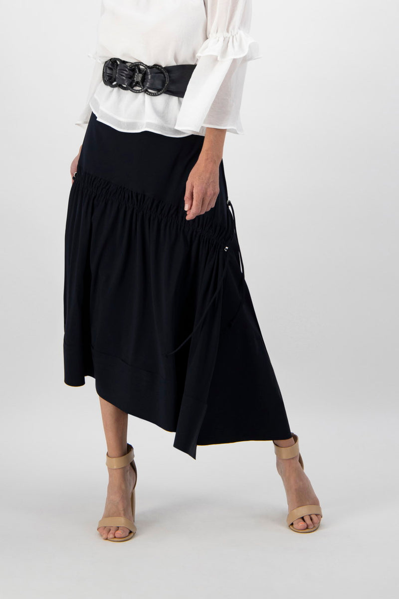 Paula Ryan Deep Basque Drawcord Skirt