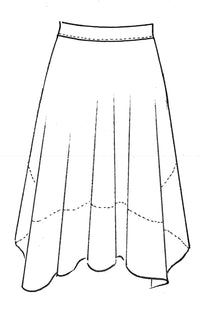 Paula Ryan Handkerchief Hem Panel Skirt - Microjersey