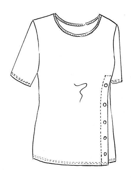 Paula Ryan Side Button Short Sleeve Top