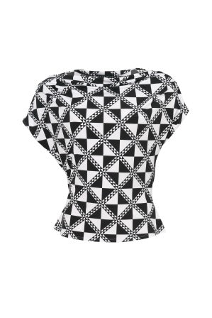 Paula Ryan Fitted Cowl Neck Top