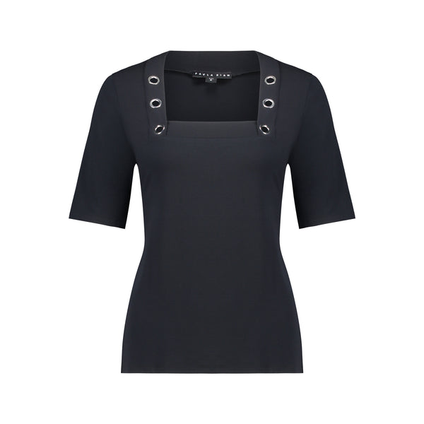 Paula Ryan Square Neck Eyelet Top