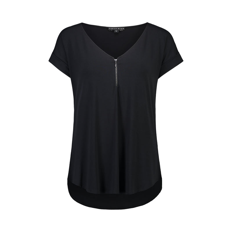 Paula Ryan Diamante Zip Top