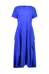 Paula Ryan Cap Sleeve Scallop Dress - Micro Jersey - Lapis Blue