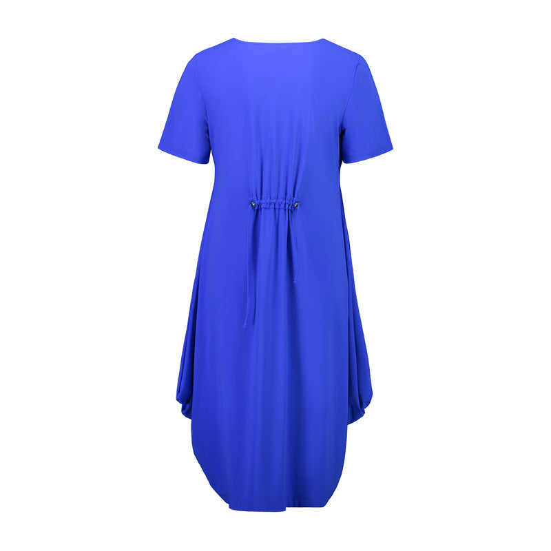 Paula Ryan Scoop Neck Dress-Lapis Blue