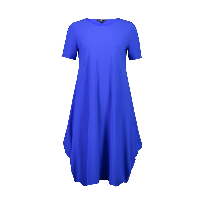 Paula Ryan Scoop Neck Dress-Lapis Blue