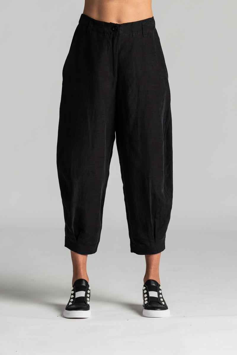 Paula Ryan Relaxed Cropped Bell Pant - Ink
