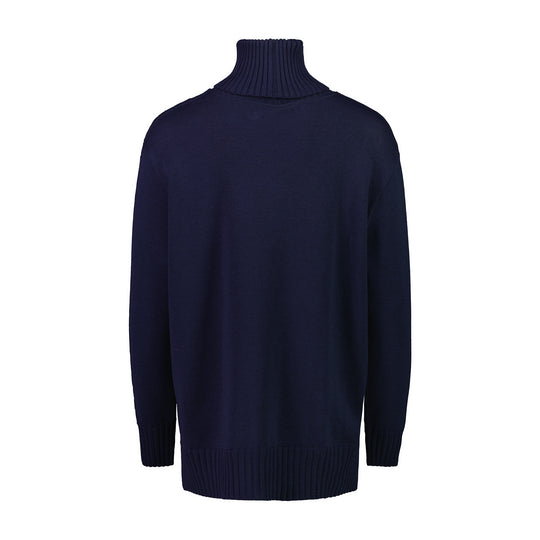 Paula Ryan Roll Neck Cable Jumper - French Navy