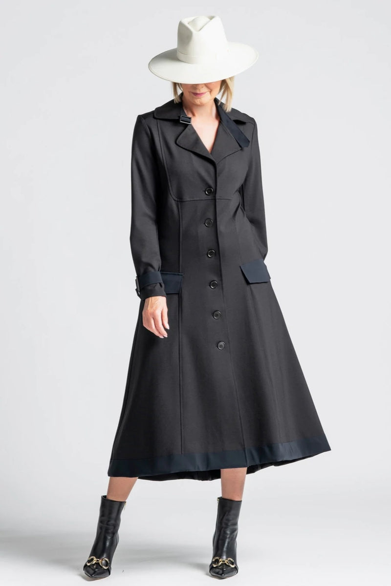 Paula Ryan Coat Dress - Black
