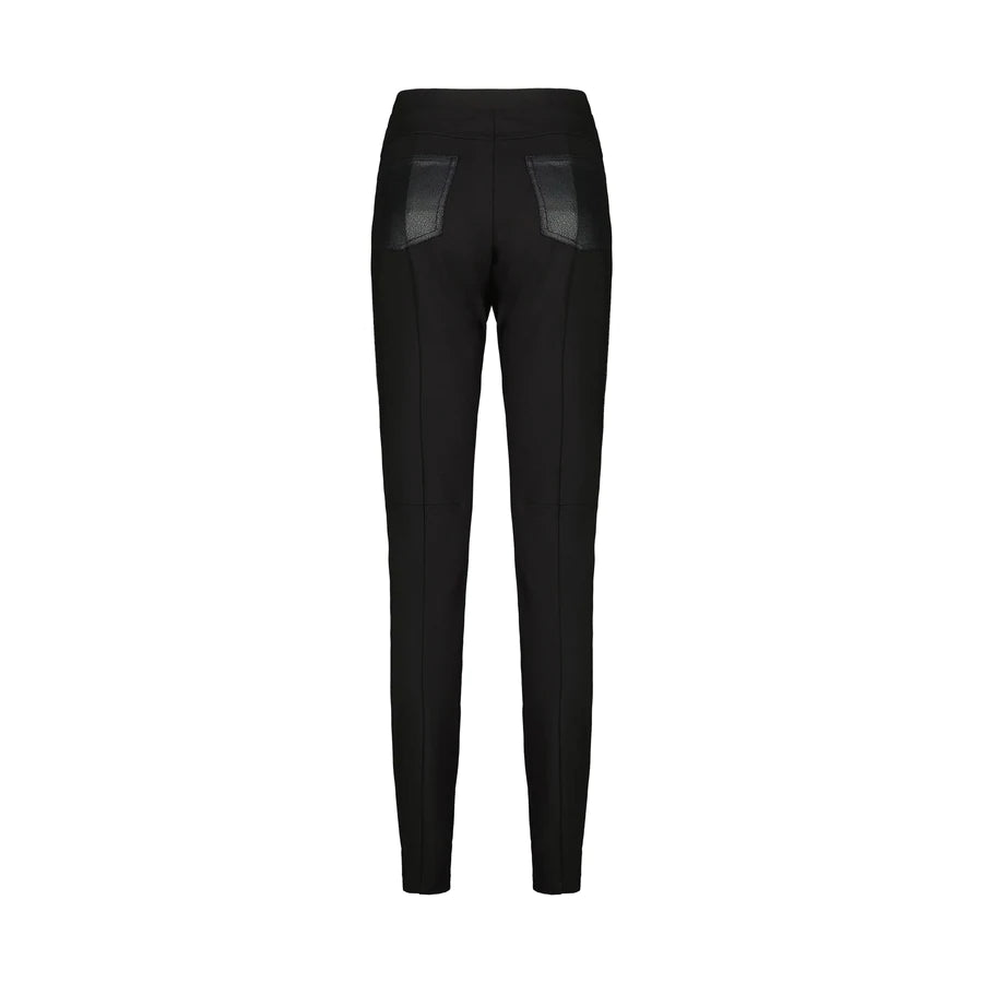 Paula Ryan Eco Leather And Roma Panelled Pant - Black