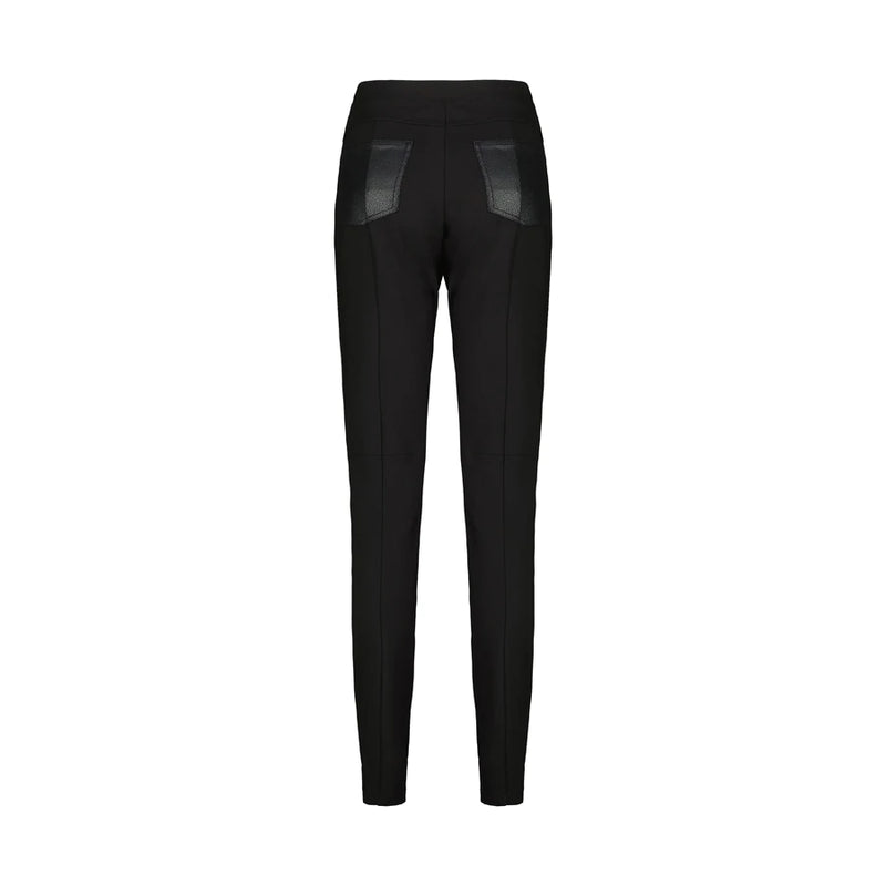 Paula Ryan Eco Leather And Roma Panelled Pant - Black
