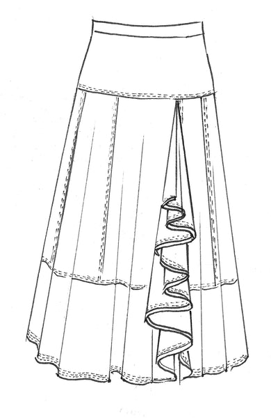 Paula Ryan Flounce Godet Skirt