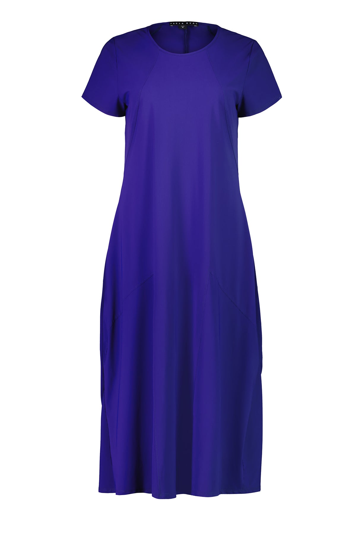 Paula Ryan Panelled Godet Cap Sleeve Tulip Dress - Indigo