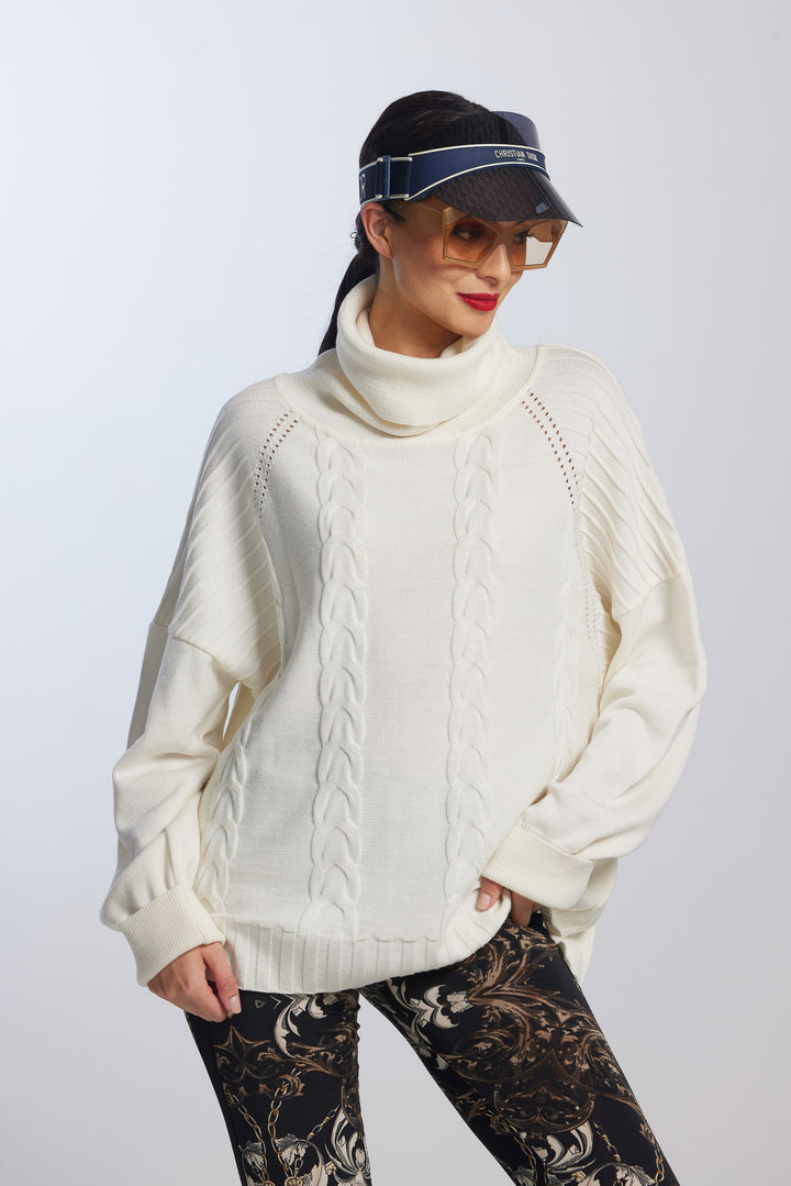 Paula Ryan Cabled Sweater - Winter White