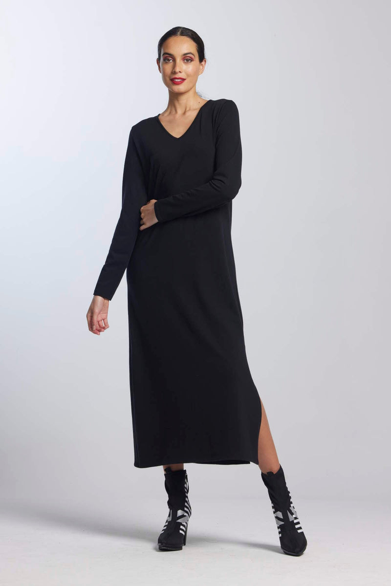 Paula Ryan Scoop V Sheath Dress -Black