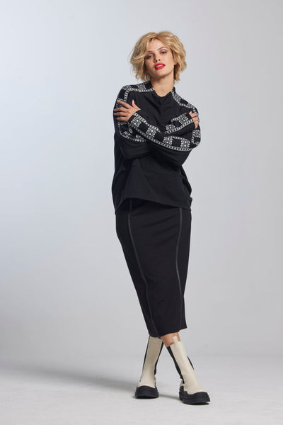 Paula Ryan  Banded Shoulder Merino Sweater